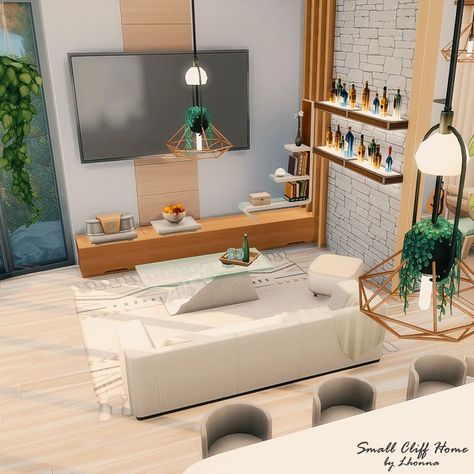 Sims 4 Living Room Aesthetic, Modern Living Room Sims 4, Sims 4 Small Living Room Ideas, Sims 4 Living Room Ideas No Cc Base Game, Sims 4 No Cc Living Room, Living Room Designs Sims 4, Sims 4 Balcony Ideas, Sims 4 Room Ideas Living Room, Sims 4 Interior Ideas