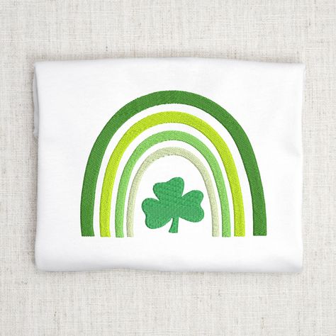 St. Patrick's Day Embroidery Design File, Machine Embroidery, Shamrock Embroidery, Clover Embroidery Deisgn St Patricks Day Embroidery Ideas, Embroidery Clover, Shamrock Embroidery, Clover Embroidery, Rainbow Embroidery, Monogram Hats, Beginner Sewing Patterns, Embroidery Download, Irish Design