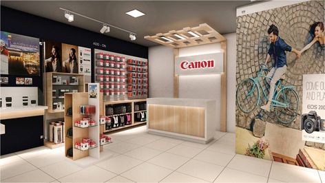 Canon Retail Outlet Design on Behance Interior Design Branding, Store Interiors, Retail Outlet, Architecture Interior Design, Autodesk 3ds Max, Architecture Interior, Interior Architecture Design, Design Branding, 3ds Max