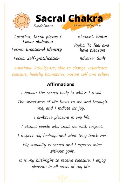 Chakra Information, Sacral Chakra Yoga, Chakra Quotes, Chakra Flow, Sacral Chakra Affirmation, Second Chakra, Chakra Healing Meditation, Chakra Affirmations, Relationship Therapy