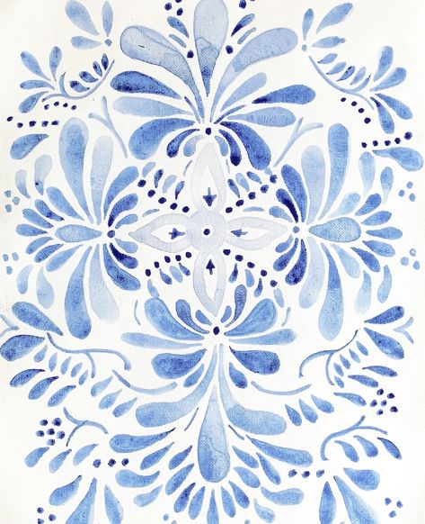 Blue White Porcelain, Blue Wall Decor, White Prints, Artwork Wall, Coastal Blue, Summer Wallpaper, Blue Art, Blue Watercolor, Tile Art