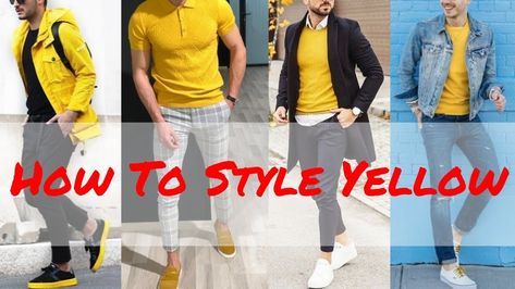 How To Style Yellow || Yellow Outfit Ideas For Men || by Look Stylish Yellow Shirt Outfit Men, Yellow Outfit Men, Yellow Outfit Ideas, Yellow Top Outfit, Yellow Shirt Outfit, Yellow Pants Outfit, Floral Top Outfit, Interview Outfit Men, Dresses Images