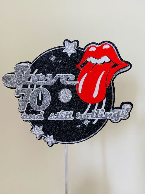 Roll Cake, Rolling Stone, 70th Birthday, Rolling Stones, Birthday Decorations, Cake Topper, Rock And Roll, Cake Toppers, Fondant