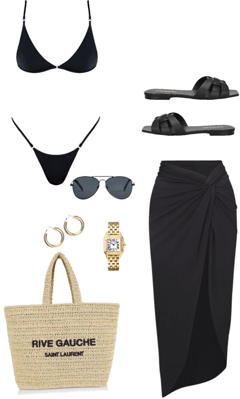 . outfit ideas | Gold Hoop Earring, Sarong Skirt, Black Aviator Sunglasses, Party Fits, Black Aviators, Outfit Maker, Outfit Shoplook, Gold Hoop, Aviator Sunglasses