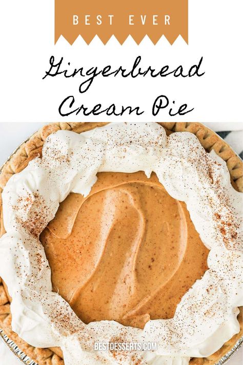 No Bake Holiday Pies, Orange Cream Pie Recipes, Gingerbread Christmas Desserts, Cream Pies Recipes Holiday, Unique Pies For Thanksgiving, Easy Christmas Pie Recipes, Gingerbread Cream Pie, Fruit Pies For Thanksgiving, No Bake Christmas Pie