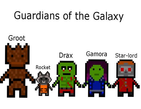 Guardians of the Galaxy #GuardiansoftheGalaxy #Marvel #pixelart Hama Bead Designs, Marvel Coloring, Hama Beads Design, Hama Bead, Star Lord, Guardians Of The Galaxy, Hama Beads, Bead Designs, The Galaxy