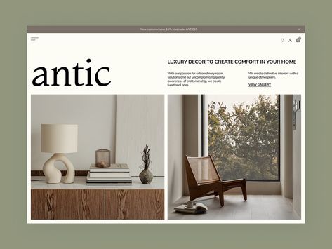 Website design for online decor store by Ally Adkinson on Dribbble Website Design Minimalist, Catalog Design Inspiration, Minimalist Web Design, Luxury Website, Page Layout Design, Interior Design Website, Material Board, Branding Inspo, Scandi Design