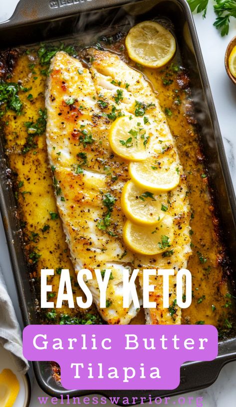 This Keto Garlic Herb Tilapia is quick, easy, and full of flavor! Cooked with butter, garlic, and fresh herbs, this low-carb fish recipe is perfect for a healthy dinner. Ready in just 15 minutes, it's great for busy nights or meal prep. Serve with roasted veggies, cauliflower rice, or a fresh salad for a complete keto meal. Whether you pan-fry or bake it, this tilapia turns out flaky, juicy, and delicious every time. Save this recipe and try it tonight. #dinnerideas Keto Tilapia, Tilapia Dinner Ideas, Tilapia Recipes Easy, Tilapia Recipe, Crusted Tilapia, Breakfast Lunch And Dinner Ideas, Easy Keto Breakfast, Tilapia Recipes, Lunch And Dinner Ideas