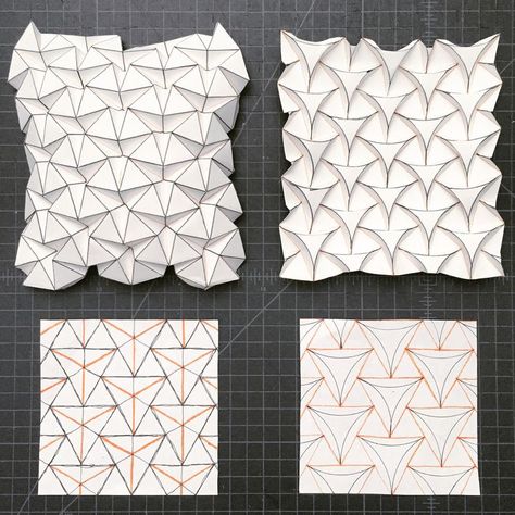 Architecture Origami, Folding Architecture, Tessellation Patterns, Origami Architecture, Paper Structure, Geometric Origami, Origami Ball, Paper Architecture, Origami And Kirigami