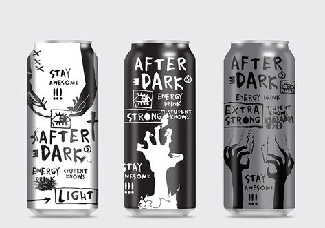 Dark Packaging Design, Edgy Packaging Design, Spooky Packaging, Energy Drink Packaging Design, Dark Packaging, Energy Drink Packaging, Dark Branding, Drink Packaging Design, Craft Beer Label Design