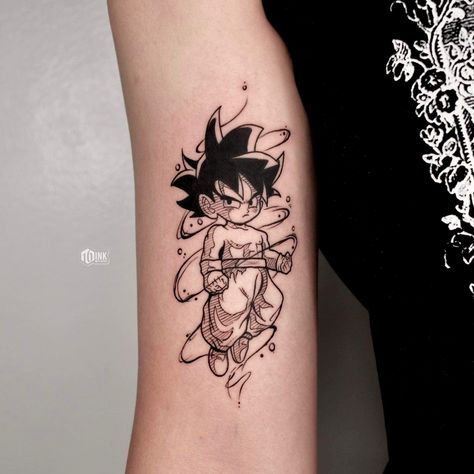 Tatuaje Dragon Ball, Goku Tattoo Ideas, Goku Tattoo, Wrist Tattoos Words, Dbz Tattoo, Pikachu Tattoo, Half Sleeve Tattoos Forearm, 10 Tattoo, Simple Tattoos For Guys