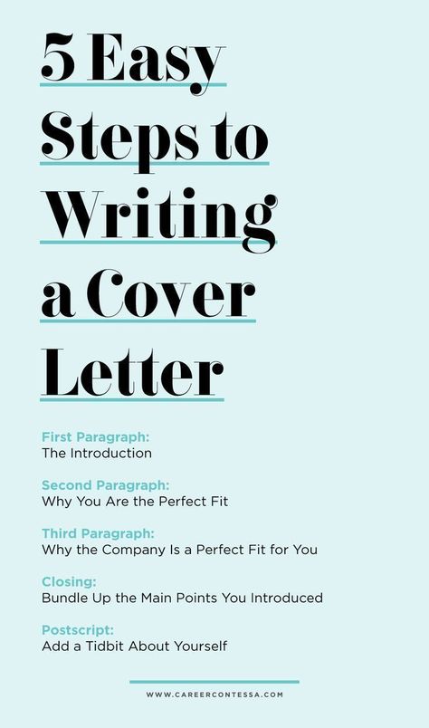 A cover letter is important. While your resume explains the what of your professional past, your cover letter provides the how. Here are 5 easy steps to writing a cover letter. | Career Contessa Cv Inspiration, Career Contessa, Job Interview Advice, Cover Letter Tips, Job Cover Letter, Job Advice, Writing A Cover Letter, Resume Writing Tips, Cover Letter Example