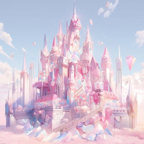 Pixie Wonderland on Instagram: “Different kingdoms in the crystal realm 🔮 #11daysofstory hosted by @honeyflower_art #castle #kingdom #ai #aiart #aiartwork #aiartist…” Pink Fantasy World, Pink Castle Aesthetic, Floral Castle, Cute Castle, Pink Architecture, Cloud Kingdom, Castle Fairytale, Kingdom Aesthetic, Kingdom Design