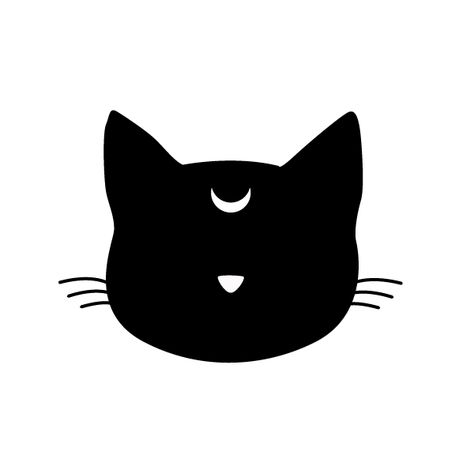 my little DIY cat icon *meow* by the @the_peculiarlady Cat Head Silhouette, Black Cat Icon, Sticker Doodles, Cat Symbol, Patterns Japanese, Cat Tattoo Ideas, Panther Tattoo, Cat Icon, Diy Cat