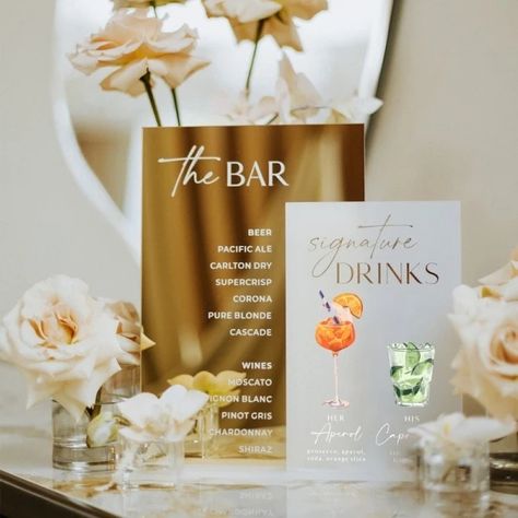 Just found this amazing item on AliExpress. Check it out! $28.39 | Wedding Cocktails Menu,Gold Mirror Signature Drinks Sign,Wedding Bar Sign,Custom Bar Sign ,Wedding Sigange Table Decor with Base Mirror Bar Sign, Wedding Bar Signage, Mirror Bar, Wedding Drink Sign, Bar Sign Wedding, Wedding Bar Menu Sign, Drinks Sign, Bar Signage, Wedding Signature Drinks