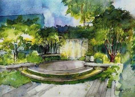 House Garden Landscape, Landscape Design Drawings, Landscape Architecture Drawing, Garden Drawing, Landscape Sketch, Easy Landscaping, Landscape Design Plans, Landscape Architecture Design, Landscape Plans