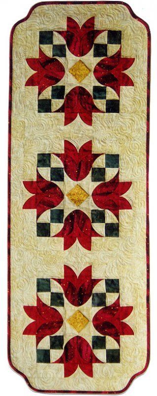 Baltimore Quilts, Quilt Pictures, Quilted Table Runners Christmas, Curved Piecing, Pineapple Quilt, Japanese Patchwork, Quilted Table Runners Patterns, Tulip Table, Table Quilts