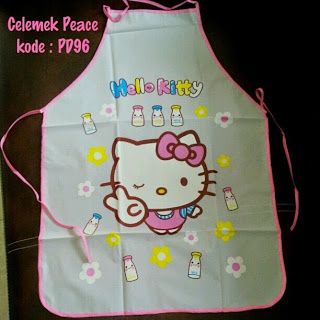 Toko Cherish Imut: Apron Masak Hello Kitty Murah  Grosir Ecer Peace Celemek Masak, Pita, Apron, Hello Kitty, Kitty