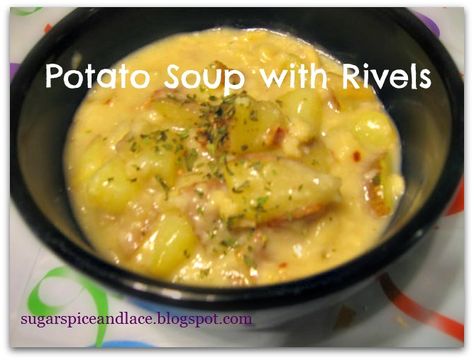 This is my Pennsylvania Dutch potato soup with rivals recipe with my daughter, Lacy's little tweaks. It has been one of our family favorites for over 20 years. <3 Potato Soup With Rivals, Rivel Soup Recipe, Rivels Recipe, Pennsylvania Food, Heart Soup, Amish Food, Pennsylvania Dutch Recipes, Five More Minutes, Best Potato Soup