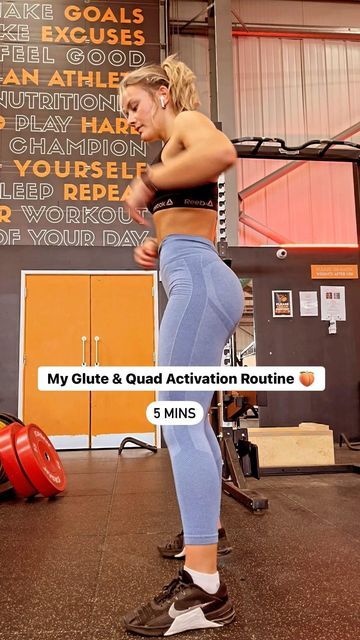 HELEN LAVERICK | PERSONAL TRAINER | ONLINE COACH on Instagram: "My Glute & Quad Activation routine🔥👇🏻 Here's my own warm-up routine to activate those glutes and quads before you dive into your heavy leg day: Activating your glutes and quads before a leg day is like priming your body for a powerhouse workout. It fires up these muscle groups, enhancing their engagement during exercises. This pre-activation not only improves performance but also helps prevent injury by ensuring that your muscle Activate Glutes Before Workout, Glute Activation Warm Up, Leg Day Warm Up, Kneeling Hip Thrust, Body Weight Squats, Weight Squats, Leg Swings, Body Weight Squat, Romanian Deadlift