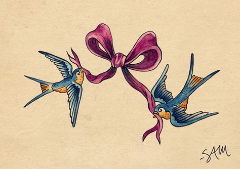 . Tattoo Sonne, Bow Drawing, Ribbon Tattoos, Bow Tattoo, Kawaii Tattoo, Bird Tattoo, Elephant Tattoos, Band Tattoo, Vintage Tattoo