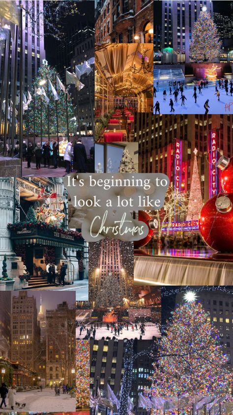 Christmas New York Wallpaper, Christmas In New York Wallpaper, Christmas Wallpaper New York, New York Christmas Wallpaper, Ny Christmas, Christmas New York, New York Christmas Aesthetic, Christmas Crunch, Christmas Nyc