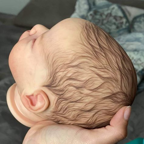 Reborn Painting, Custom Reborn Dolls, Baby Doll Hair, Reborn Art, Painting Hair, Bb Reborn, Knit Beanie Pattern, Silicone Reborn Babies, Hair Patterns