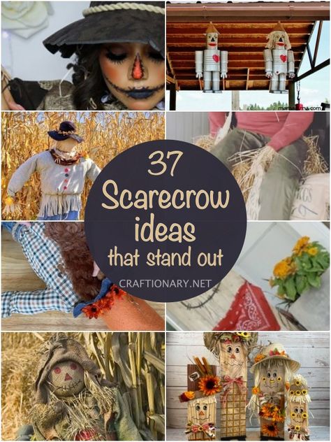 How to make a scarecrow that stands out ideas - Craftionary Make A Scarecrow Diy, Scarecrow Ideas For Kids, Nature For Kids, Scarecrow Ideas, Scarecrow Mask, Scarecrow Decorations, Make A Scarecrow, Fall Yard Decor, Scarecrow Hat