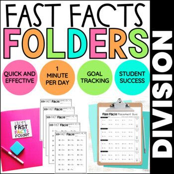 Division Daily Practice Math Fact Fluency Worksheets Fast Facts Folders Math Things, Addition Flashcards, Fact Practice, Math Fact Practice, Substitute Teaching, Math Fact Fluency, Math Division, Folder Labels, Addition Facts