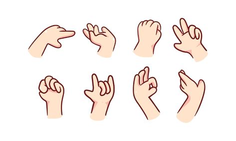 Hand Animation Drawing, Stylised Hands Drawing, Drawing Hands Cartoon, Character Design Hands, Illustrated Hands, Chibi Hands, Finger Cartoon, Hand Expression, Hand Cartoon