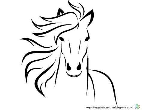 Pferdebilder Ausmalen: Pferdeköpfe Ausmalbilder | BabyDuda » Malbuch Easy Horse Drawing, Horse Outline, Horse Art Drawing, Horse Sketch, Horse Silhouette, Horse Tattoo, Horse Face, Horse Drawings, Horse Drawing