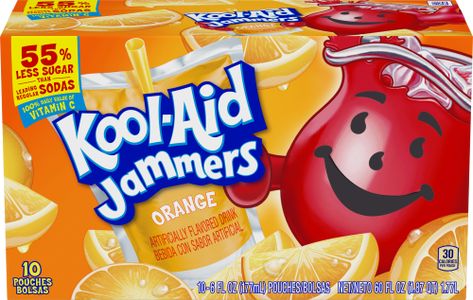 Kool-Aid Jammers Orange Flavored Drink 60 fl oz Box (10-6 fl oz Pouches) | Kool Aid Kool Aid Jammers, Kool Aid Flavors, Drink Pouches, Mango Drinks, Punch Drinks, Orange Drinks, Kid Drinks, Tropical Punch, Fruity Drinks