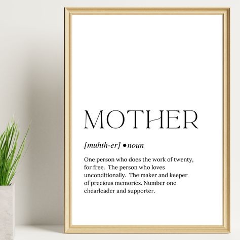 MOTHER DEFINITION ART I Digital Download I Printable Wall Art I Inspirational Wall Art I Typography, Mother Definition, Minimalistic Wall Art, Typography Posters, Posters Design, Word Art Design, Definition Art, Beautiful Typography, Typography Poster Design