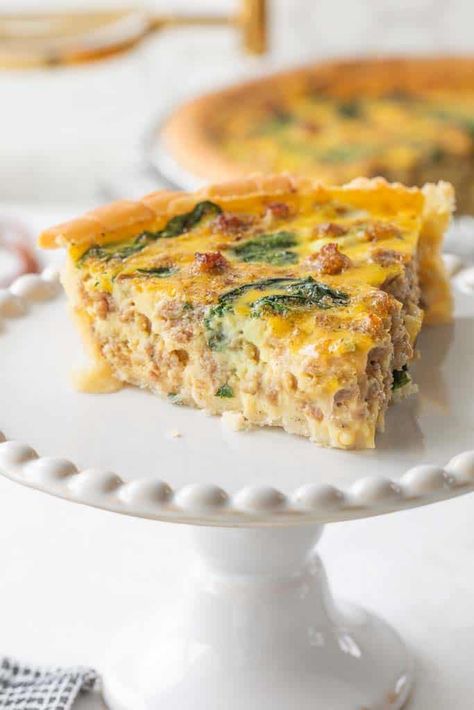 Clean Quiche Recipes, Quiche Recipes Dairy Free, Dairy Free Quiche, Dairy Free Quiche Recipes, Recipes Dairy Free, Salads For Kids, Goat Cheese Quiche, Sausage Quiche, Spinach Quiche Recipes