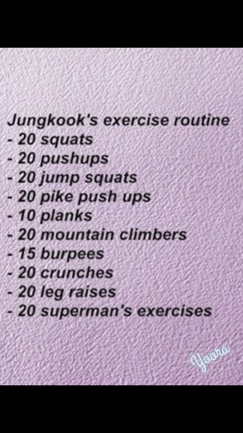 BTS Jungkook's workout routine Bowflex Workout Routine, Jungkook Workout, Kpop Abs, Beauty Routine Weekly, Superman Workout, Beauty Routine Schedule, Kpop Workout, Morning Workout Routine, Motivasi Diet