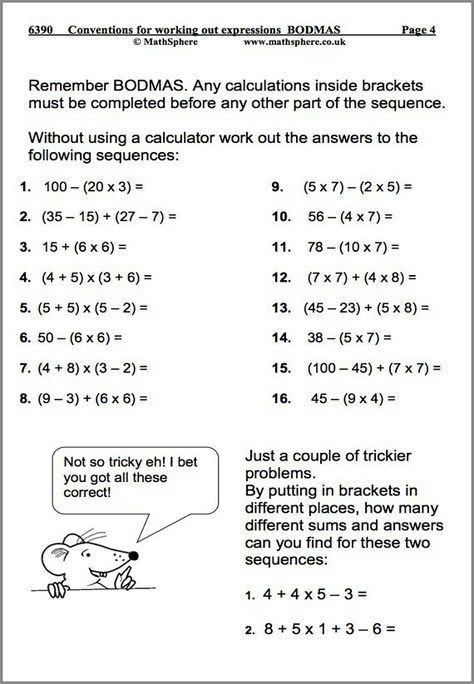 Bodmas Worksheets, Year 6 Maths Worksheets, Year 7 Maths Worksheets, Year 5 Maths Worksheets, Year 7 Maths, Year 6 Maths, Grade 6 Math Worksheets, Equations Worksheets, Maths Worksheet