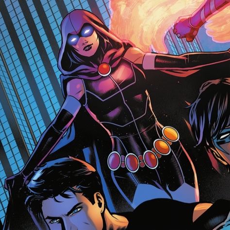 Jinx Comic Dc, Raven Dc Pfp, Raven Icon Comic, Raven Dc Comic Icons, Dc Raven Comic, Dc Raven Fanart, Raven Icons Titans, Invincible Oc, Raven Titan