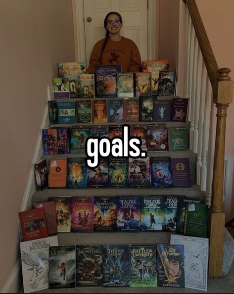 Percy Jackson Book Collection, Percy Jackson Room Ideas, Percy Jackson Books Aesthetic, Percy Jackson Whisper, Book Collection Aesthetic, Jackson Walker, Wise Girl, Peter Johnson, Percy Jackson Fan Art