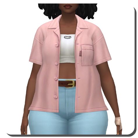 Sims 4 Button Up Shirt Female, Clothes Cc, Sims Ideas, Female Clothes, Sims 4 Cas, Ts4 Cc, Sims 4 Clothing, Sims 4 Custom Content, Custom Content