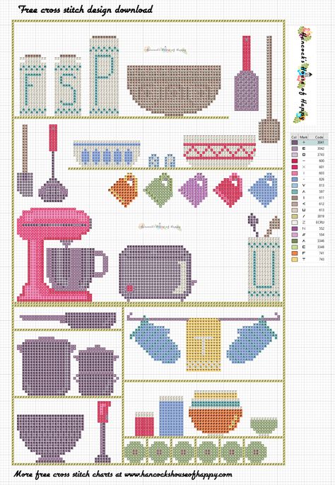 Cross Stitch Kitchen Patterns Free, Cross Stitch Kitchen Patterns, Cross Stitch Tree Pattern, Kitchen Cross Stitch, Stitch Kitchen, Free Cross Stitch Designs, Cross Stitch Sampler Patterns, Cross Stitch Fonts, Tiny Cross Stitch