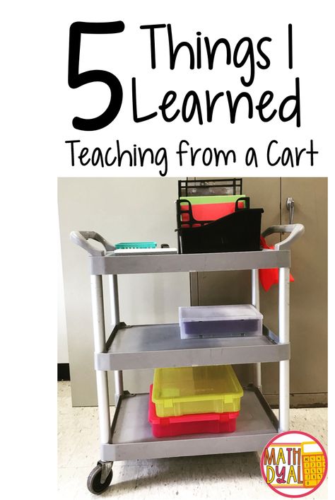 Being a traveling teacher takes organization and classroom management. Read about what I learned teaching high school math for two years with a mobile classroom. Teacher Trolley Cart, Teacher Cart Decorating Ideas, Mobile Classroom Ideas, Teaching From A Cart Organization, Teacher Utility Cart, Teaching On A Cart, Traveling Teacher Cart Organization, Mobile Teacher Cart, Portable Classroom Setup Ideas