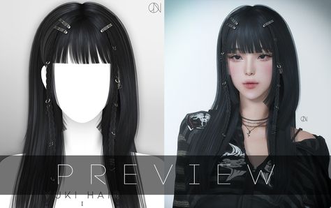 Sims 4 Micro Bangs Hair, Sims 4 Jino Hair, Sims 4 Cc Hime Cut, Sim4cc Hair, Sims 4 Hair With Bangs, Sims 4 Bangs Cc, Sims 4 Cc Hair With Bangs, Sims 4 Cc Bangs, Sims 4 Pigtails