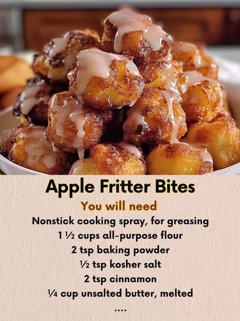 Paula Deen Family Kitchen | Apple Fritter Bites 🍎 | Facebook Apple Fritter Bites, Fritter Bites, Apple Fritters Recipe, Baked Apple Fritters, Cooking Thanksgiving Dinner, Pastries Recipes, Fall Eats, Healthy Bread Recipes, Apple Recipes Easy