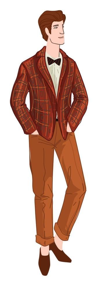 English man wearing brown formal suit with tie 3d Vector, English Men, Formal Suit, Wedding Clipart, Formal Suits, Rust Orange, Formal Attire, Rust, How To Wear