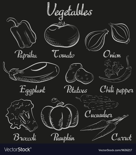 Vegetable Chalkboard Art, Vintage Vegetables, Sidewalk Chalkboard Sign, Blackboard Drawing, Chalkboard Wall Art, Board Drawing, Blackboard Art, Chalk Sign, Chalk Wall