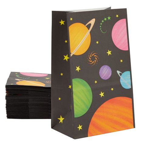 PRICES MAY VARY. Space Goodie Bags: Fill these paper snack bags with an endless assortment of candy, cookies, action figures, dolls, and goodie bag toys to create the perfect loot bags for your guests Galaxy Themed Party Supplies: The paper bags for party favors feature decorative stars and planets, ideal for an upcoming baby shower, galaxy party, or space birthday party The Perfect Size: The kids party favor bags each measure 5.5 x 8.7 x 3.3 inches; place them on the dining and desert tables to Party Favor Bags For Kids, Outer Space Party Favors, Astronaut Decorations, Space Party Favors, Space Themed Party, Planet Party, Goodie Bags For Kids, Party Entrance, Outer Space Party