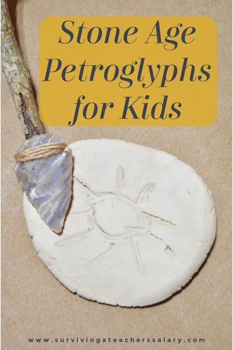 Cave Activity, Stone Age Lesson Ideas, Prehistoric Art Projects, Petroglyphs Art Native American, Petroglyphs Art For Kids, Stoneage Art, Stone Age Preschool Activities, Cave Art Projects For Kids, Stone Age Crafts For Kids