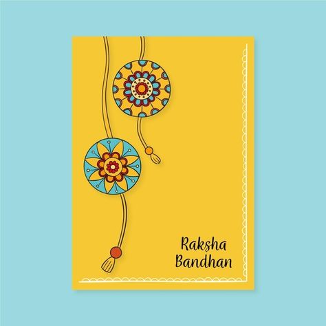 Raksha bandhan greeting card template | Free Vector #Freepik #freevector #hand #hand-drawn #celebration #india Rakhi Drawing For Kids On Paper, Rakhi Doodle Art, Greeting Card For Raksha Bandhan, Rakshabandhan Greeting Card, Raksha Bandhan Drawing For Kids, Raksha Bandhan Card, Rakhi Greeting Cards Diy, Raksha Bandhan Templates, Rakhi Drawing Ideas