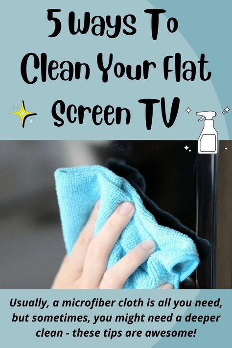 5 Ways To Clean Your Flat Screen TV Clean Flat Screen Tv, Tv Cleaner, Clean Tv Screen, Tv Screen Cleaner, Tv Hacks, Cleaning Screens, Flat Tv, Big Screen Tv, Flat Screen Tv