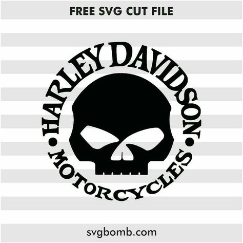 Harley Svg Free, Free Skull Svg Files For Cricut, Harley Svg, Harley Davidson Crafts, Harley Davidson Images, Diy Decals, Cricut Svg Files Free, Harley Davidson Iron 883, Harley Davidson Art